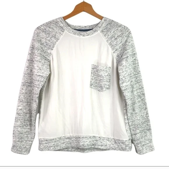 Lou & Grey Heathered Sweatshirt with Navy Trim - Picture 1 of 3